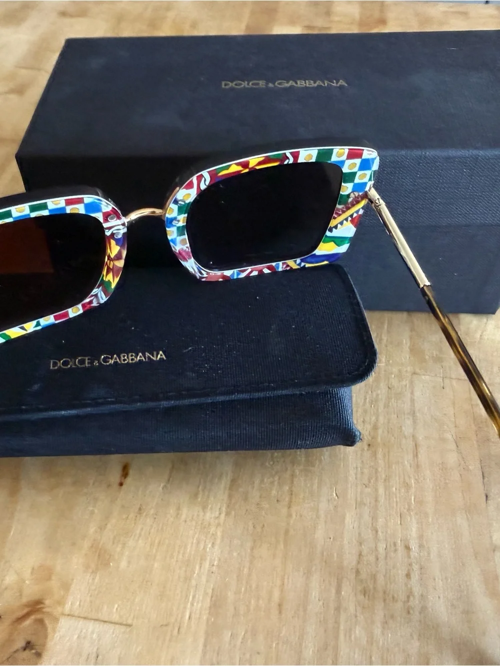 Dolce & Gabbana Dark Brown Square Sunglasses with Black Case